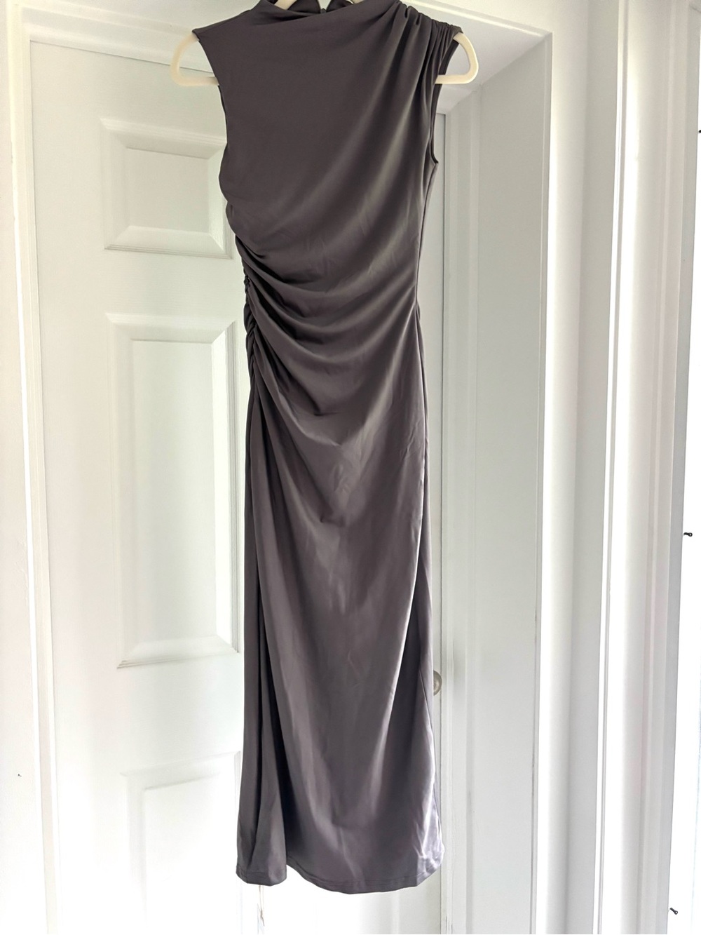 Commense Sleeveless Maxi Dress in Taupe Gray